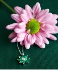 Monseo Moments Margarida Joia Colar Ouro 19.2K, Diamante e Esmeraldas Mulher CO2663A