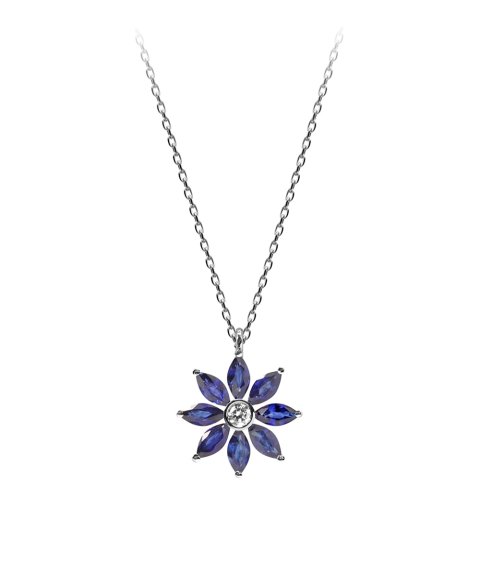 Monseo Moments Margarida Joia Colar Ouro 19.2K, Diamante e Safiras Mulher CO2663