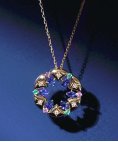 Monseo Journey Joia Colar Ouro 19.2K, Diamantes, Esmeraldas e Safiras Mulher CO2697