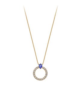 Monseo Affinity Safira Diamantes Joia Colar Ouro 19.2K Mulher CO2719A