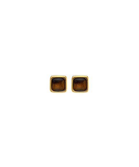 Hot Diamonds Gem Square Tigers Eye Joia Brincos Mulher DE792 Hot Diamonds Gem Square Tigers Eye Joia Brincos Mulher DE792