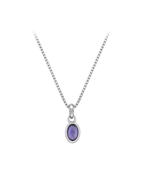 Hot Diamonds Birthstone February Amethyst Joia Colar Mulher DP755