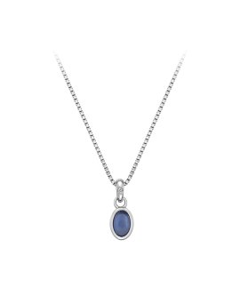 Hot Diamonds Birthstone September Blue Agate Joia Colar Mulher DP762