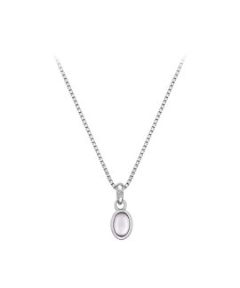 Hot Diamonds Birthstone October Rose Quartz Joia Colar Mulher DP763