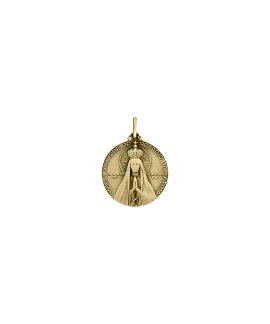 Pereirinha Fátima Coroada 21mm Joia Pendente Colar Medalha Ouro 19.2K DU358FATCOROA21