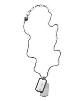 Diesel Double Dog Tag Joia Colar Homem DX1197040