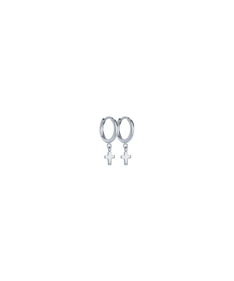 Omnia Argolas com Cruz Joia Brincos Mulher E1705X-P Omnia Argolas com Cruz Joia Brincos Mulher E1705X-P