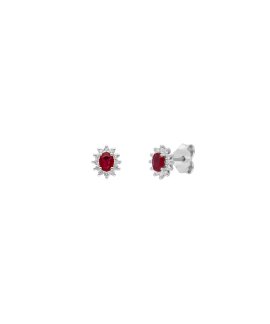 Encantus Princess Joia Brincos Ouro 18K, Diamante e Rubi Mulher ENC18KBB009138RB