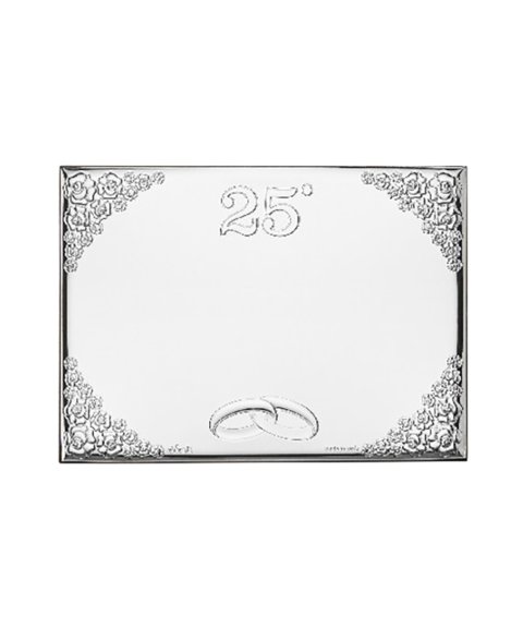 Casa Aniversário de Casamento - 25 Anos 13x18 Placa de Gravação Bodas de Prata EV9345/13V