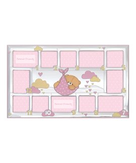 Casa Forever Friends Primeiro Ano - 12 Meses Moldura Decoração Menina FF0358/R