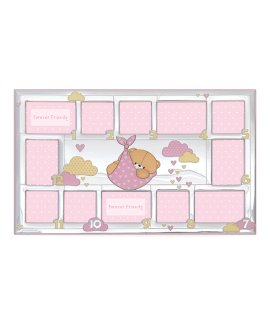 Casa Forever Friends Primeiro Ano - 12 Meses Moldura Decoração Menina FF0358/R