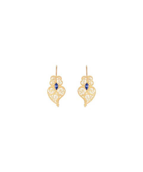 Portugal Jewels Coração de Viana Azul Joia Brincos Mulher FPB0165.BD_25 Portugal Jewels Coração de Viana Azul Joia Brincos Mulher FPB0165.BD_25