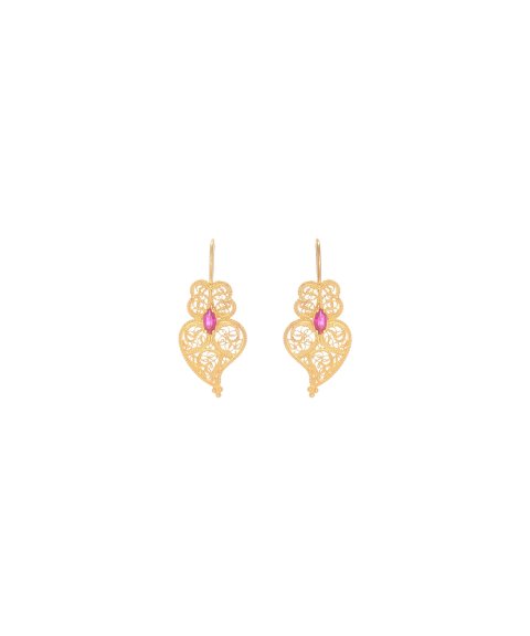 Portugal Jewels Dar Cor à Tradição Joia Brincos Coração de Viana Rubi Mulher FPB0165.RD Portugal Jewels Dar Cor à Tradição Joia Brincos Coração de Viana Rubi Mulher FPB0165.RD