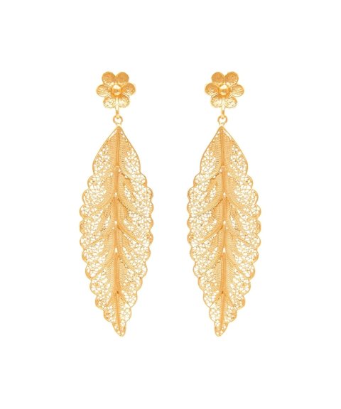 Portugal Jewels Folha Joia Brincos Mulher FPB0240.D