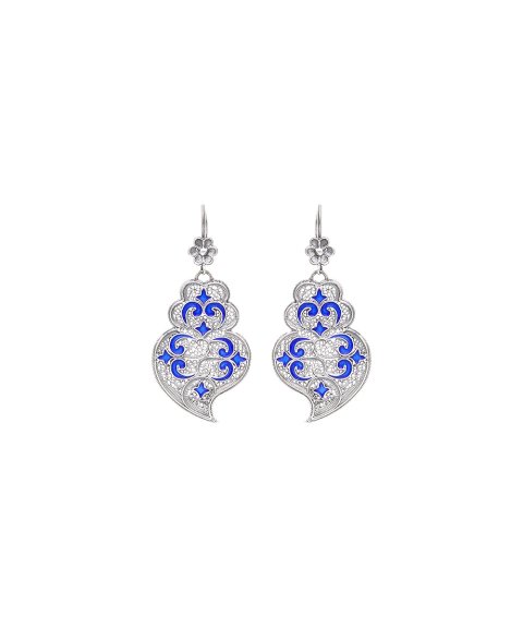 Portugal Jewels Azulejo Joia Brincos Coração de Viana Mulher FPB0300CV.E