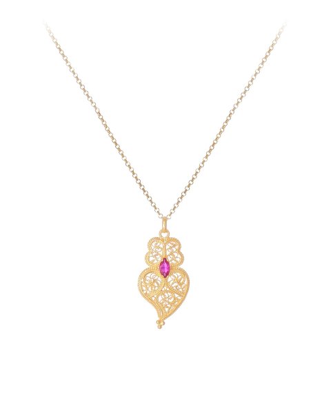 Portugal Jewels Dar Cor à Tradição Joia Colar Coração de Viana Rubi Mulher FPC0165.RD Portugal Jewels Dar Cor à Tradição Joia Colar Coração de Viana Rubi Mulher FPC0165.RD