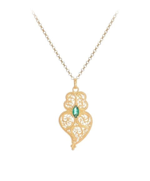 Portugal Jewels Coração de Viana Esmeralda Joia Colar Mulher FPC0165.ED_25 Portugal Jewels Coração de Viana Esmeralda Joia Colar Mulher FPC0165.ED_25
