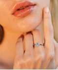 Lecarré Ocean Joia Anel Ouro 18K, Topázio e Diamantes Mulher GA121OB