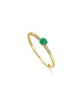 Lecarré Colorize Joia Anel Ouro 18K, Esmeralda e Diamantes Mulher GA138ES
