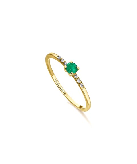Lecarré Colorize Joia Anel Ouro 18K, Esmeralda e Diamantes Mulher GA138ES