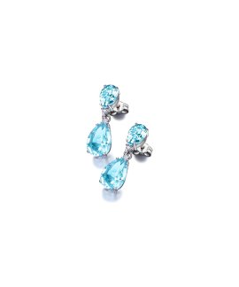 Lecarré Essentials Joia Brincos Ouro 18K, Diamante e Água-marinha Mulher GB035OB.AG