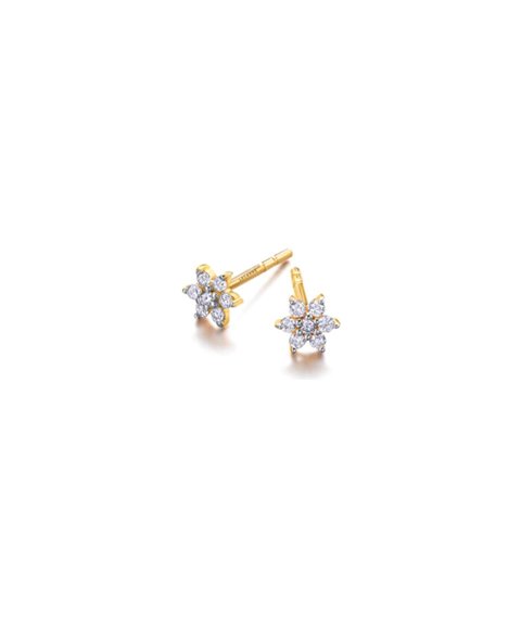 Lecarré Mini Rosetas Joia Brincos Ouro 18K e Diamante Mulher GB128OA.00