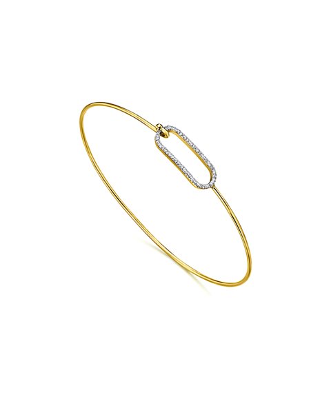 Lecarré Hebilla Joia Pulseira Bangle Ouro 18K e Diamante Mulher GC039OA