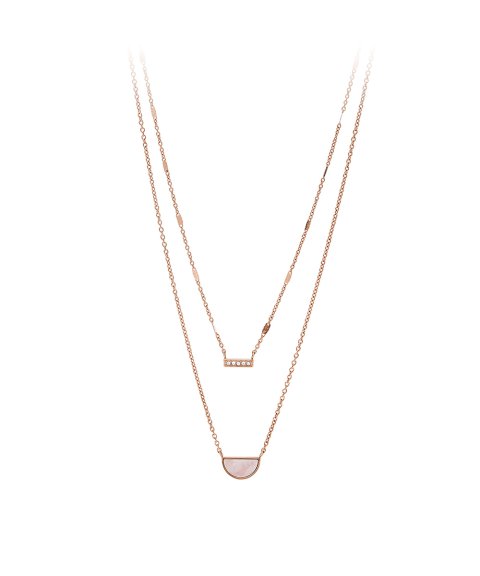 Fossil Duo Half Moon Joia Colar Mulher JF03135791 Fossil Duo Half Moon Joia Colar Mulher JF03135791