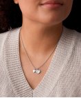 Fossil Sterling Heart Joia Colar Mulher JFS00196040