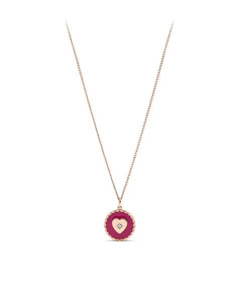 Fossil Pink Heart Joia Colar Mulher JOF00684791 Fossil Pink Heart Joia Colar Mulher JOF00684791