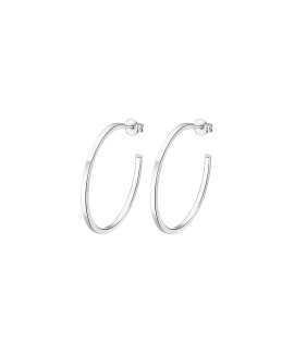 Lotus Silver Hoops Joia Brincos Mulher LP3203-4/3