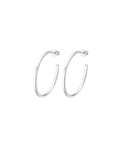 Lotus Silver Hoops Joia Brincos Mulher LP3203-4/3