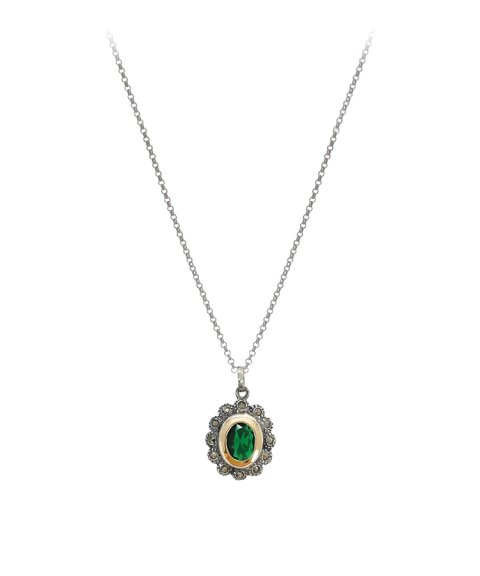 Portugal Jewels Verde Joia Colar Coleção Marcassites Mulher MPC0180E.O