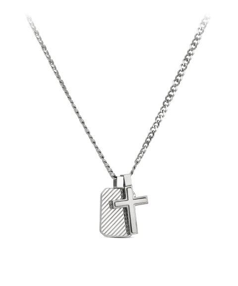 One Guardian Joia Colar Cruz Homem OAMN5107SS