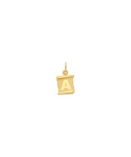 DonaZinda Pergaminho Letra A Joia Pendente Colar Medalha Ouro 19.2K OBE10205A