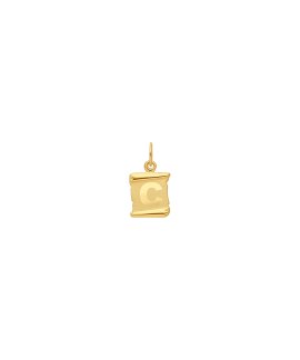 DonaZinda Pergaminho Letra C Joia Pendente Colar Medalha Ouro 19.2K OBE10205C
