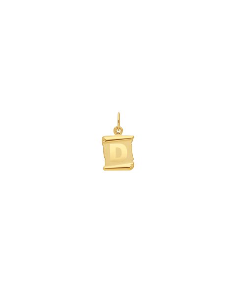 DonaZinda Pergaminho Letra D Joia Pendente Colar Medalha Ouro 19.2K OBE10205D DonaZinda Pergaminho Letra D Joia Pendente Colar Medalha Ouro 19.2K OBE10205D