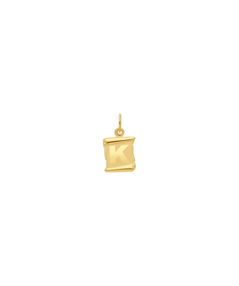 DonaZinda Pergaminho Letra K Joia Pendente Colar Medalha Ouro 19.2K OBE10205K DonaZinda Pergaminho Letra K Joia Pendente Colar Medalha Ouro 19.2K OBE10205K