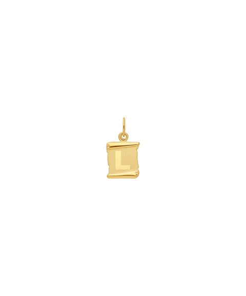 DonaZinda Pergaminho Letra L Joia Pendente Colar Medalha Ouro 19.2K OBE10205L DonaZinda Pergaminho Letra L Joia Pendente Colar Medalha Ouro 19.2K OBE10205L
