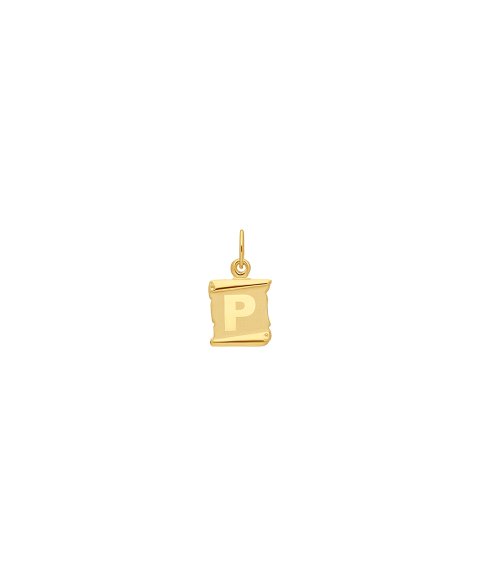 DonaZinda Pergaminho Letra P Joia Pendente Colar Medalha Ouro 19.2K OBE10205P DonaZinda Pergaminho Letra P Joia Pendente Colar Medalha Ouro 19.2K OBE10205P