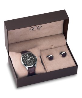 One Gallant Box Relógio Botões de Punho Set Homem OG6560WC62L