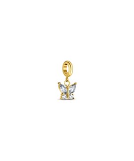 One Life Butterfly Crystal Gold Joia Charm Mulher OJEBC810