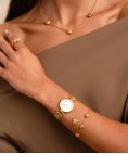 One Senhora Knot Crystal Gold Joia Pulseira Mulher OJKBE02G