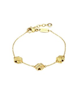 One Senhora Knot Triple Crystal Gold Joia Pulseira Mulher OJKBE03G