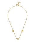 One Senhora Knot Triple Crystal Gold Joia Colar Mulher OJKNN01G