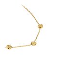 One Senhora Knot Triple Crystal Gold Joia Colar Mulher OJKNN01G