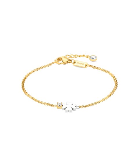 One Lucky Flower Crystal Gold Joia Pulseira Mulher OJLFB06G
