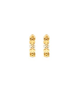 One Lucky Flower Hoop Gold Joia Brincos Mulher OJLFE06G