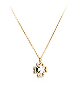 One Lucky Flower Crystal Bicolor Joia Colar Mulher OJLFN06SG