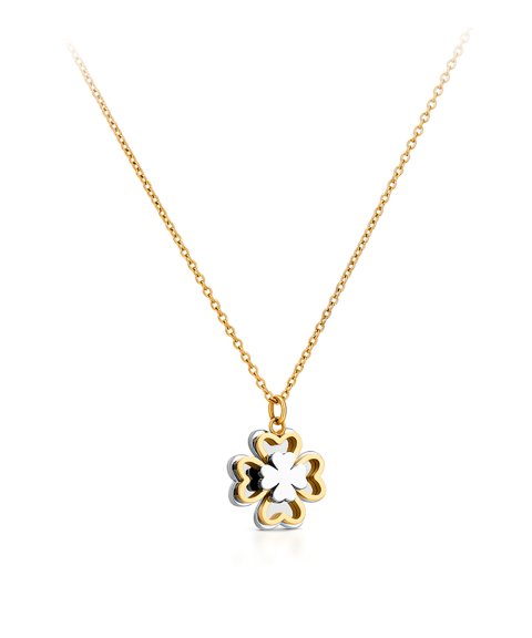 One Lucky Flower Crystal Bicolor Joia Colar Mulher OJLFN06SG